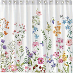 Watercolor Flower Shower Curtain 182x182cm with Hooks