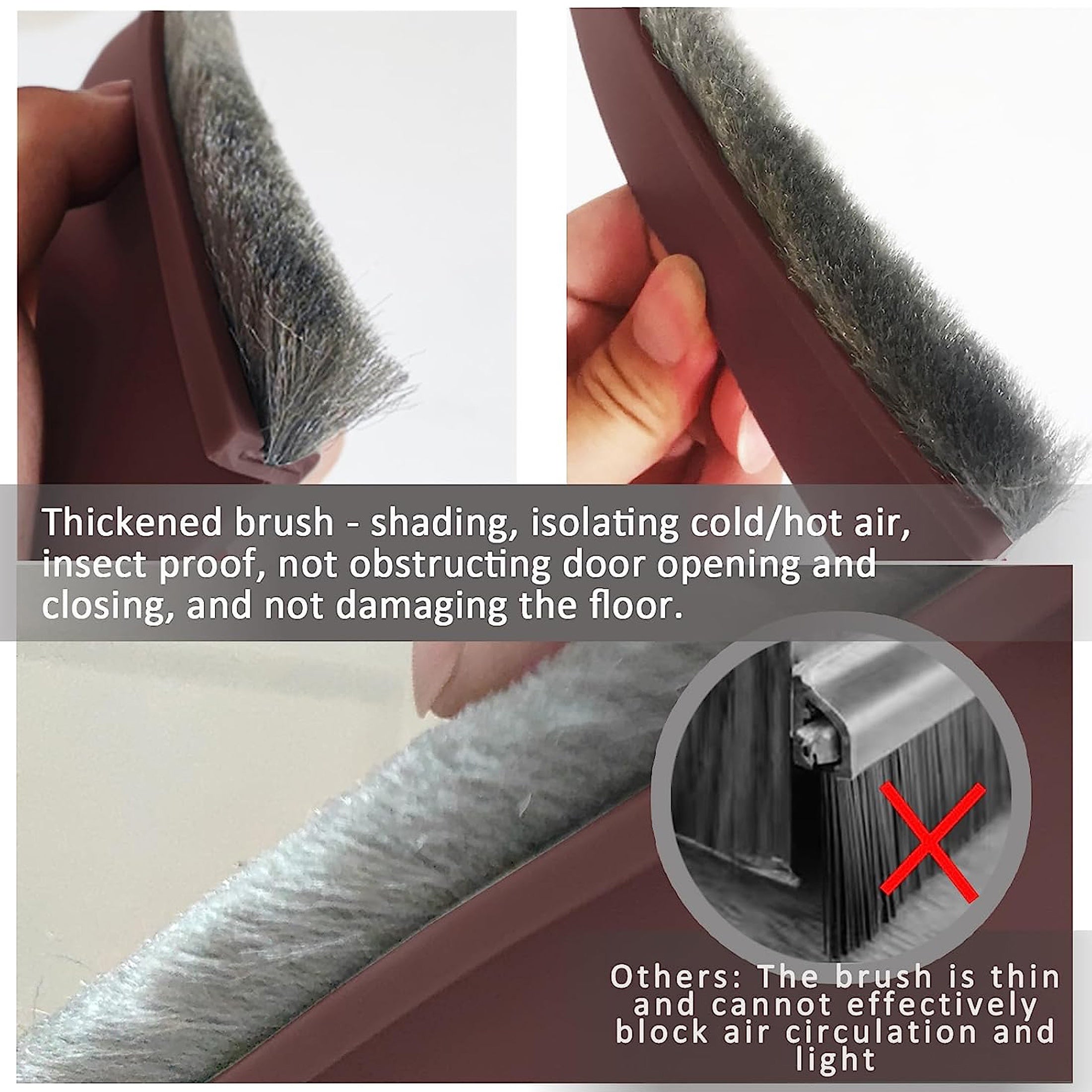 Door Bottom Sealing Strip Soundproof Windproof Dustproof Keep Warm Sealer