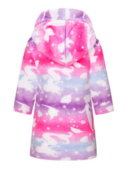 Girls Soft Flannel Hooded Bathrobe Kids Sleepwear Clothes