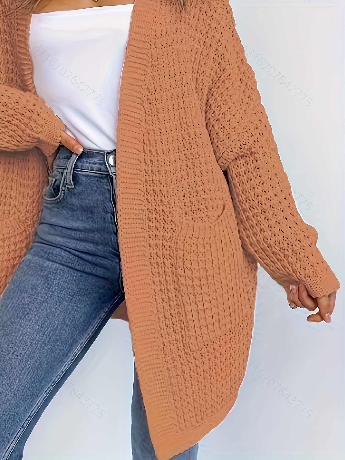 Open Front Long Sleeve Cardigan