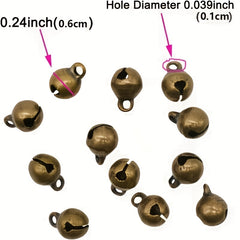 100pcs Mini Retro Bronze Small Bells For DIY Christmas Bracelet Necklace