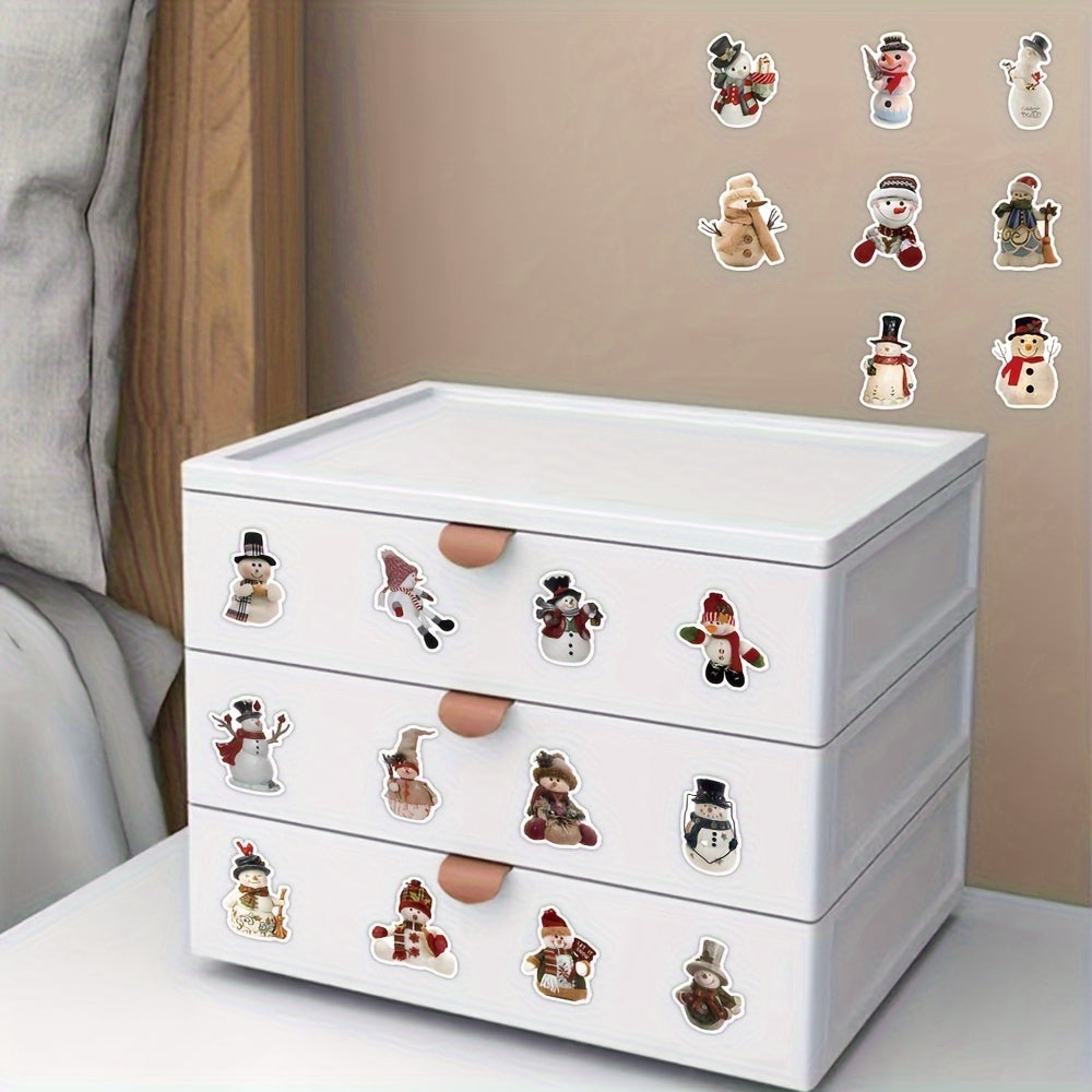 53pcs Snowman Series Graffiti Stickers Waterproof DIY Handbook Sticker Pack