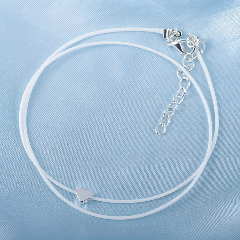 Heart & Double Chain Anklet for Men & Women