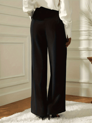 Button Decor Wide Leg Pants for Women
