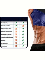 Men's Sauna Sweat Workout Vest Top Full Zip Body Shapewear Gym Training