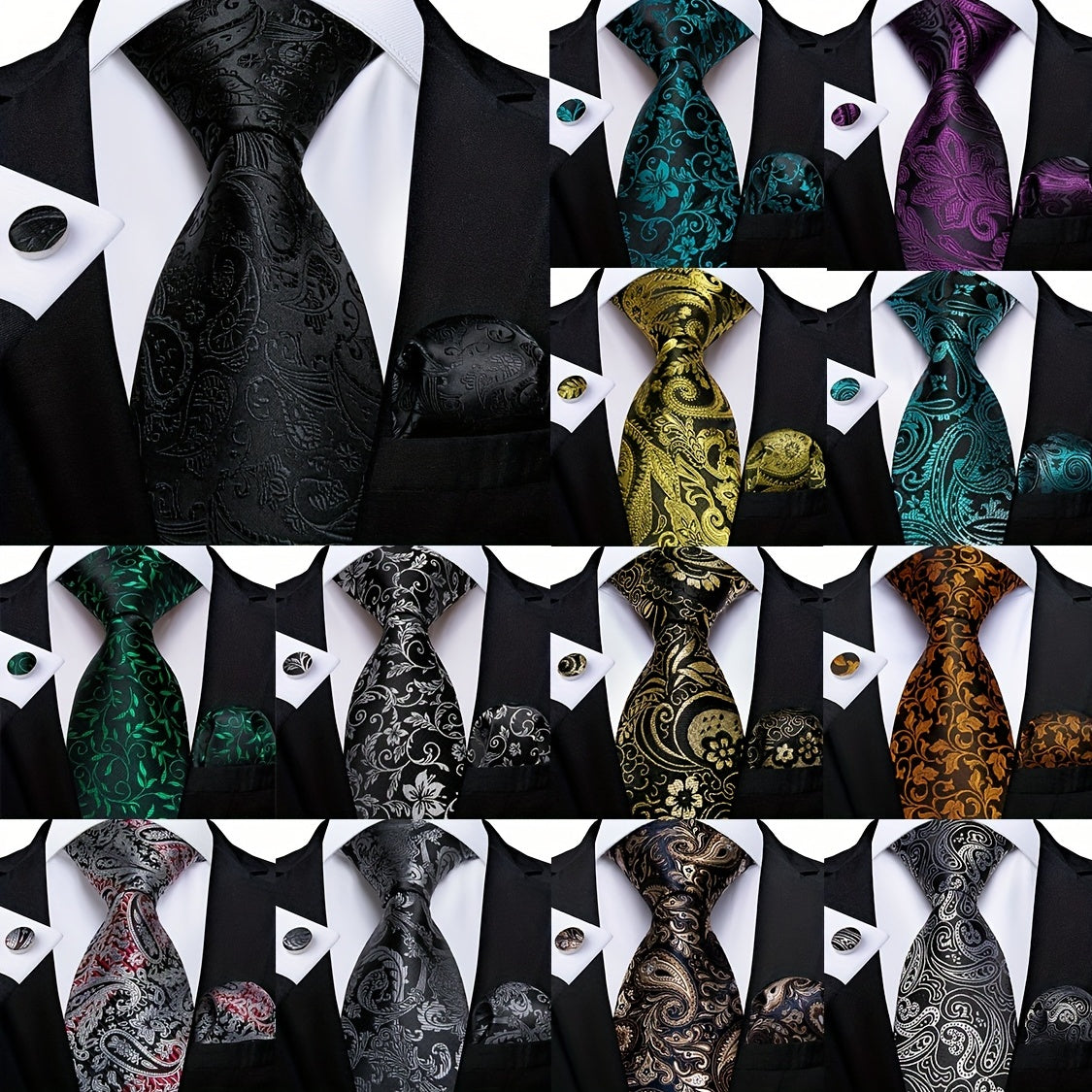 Dark Paisley Wedding Tie For Men