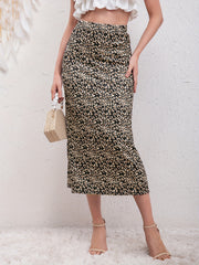 Random Print Midi Skirt High Waist Casual Skirt Women's Clothing