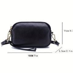 Three Zipper Square Shoulder Bag Classic Solid Crossbody Bag