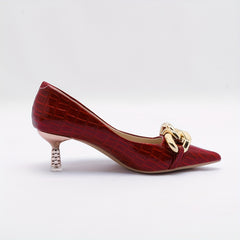 Chain Decor Slip On Pointed Toe Pumps