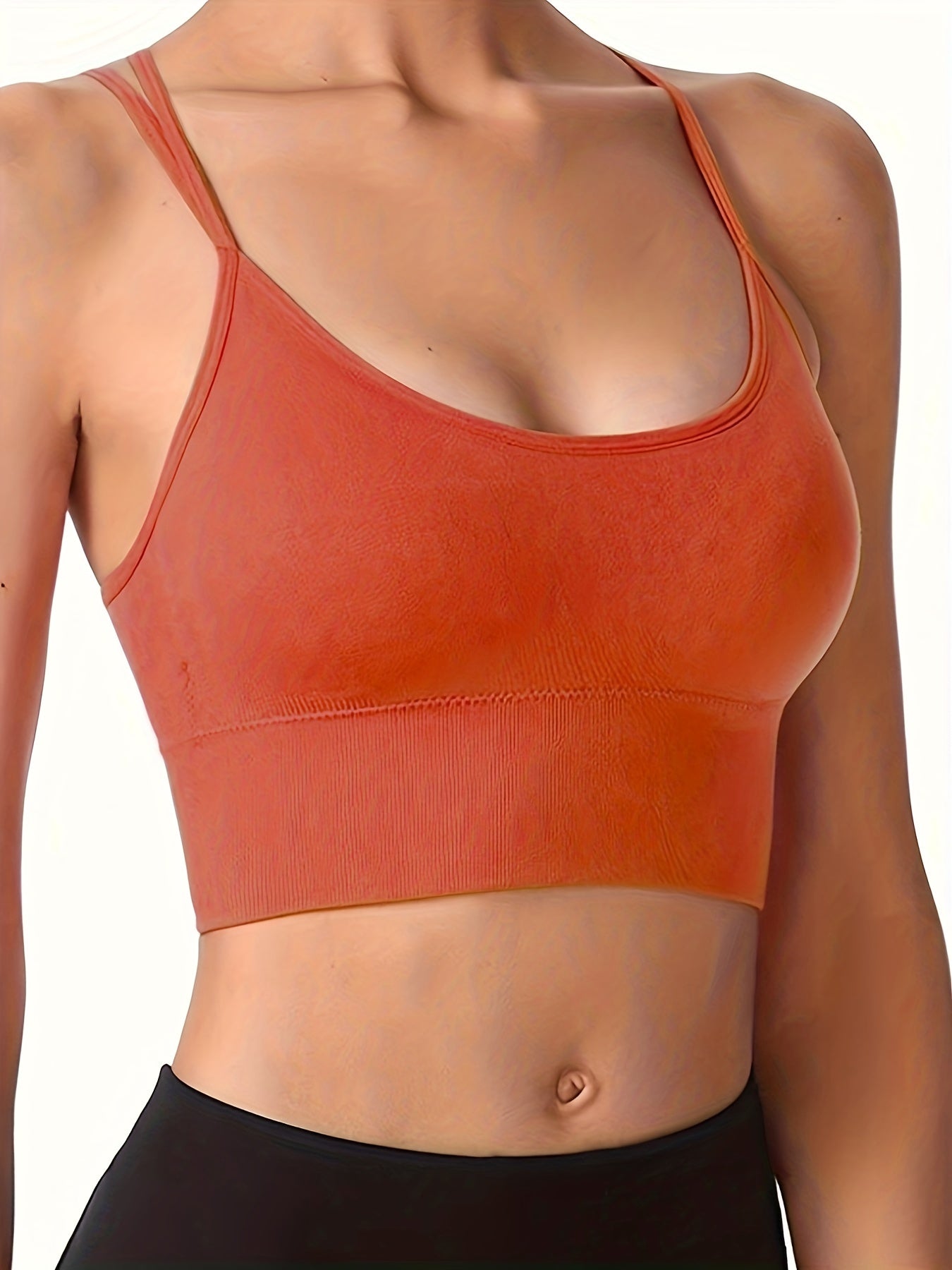 Sports Bra Women's Plus Solid Shockproof Crisscross Back Running Yoga