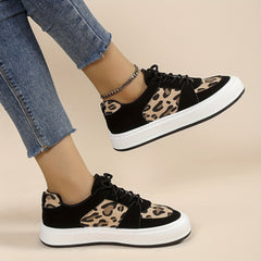 Leopard Print Skate Shoes Low Top Sports Sneakers