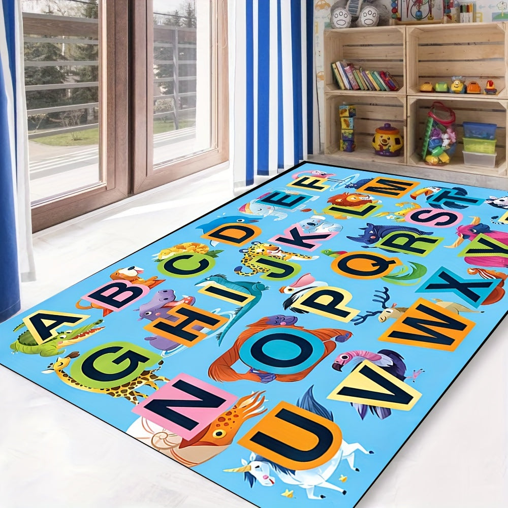 Educational Play Mat for Kids ABC Numbers Animals Non Slip Machine Washable