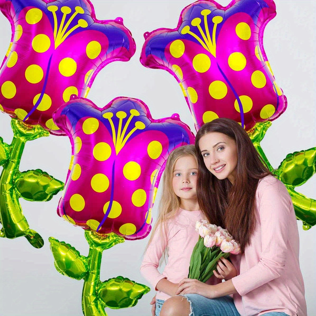 2pcs Red Rose Balloons for Mother's Themed Party Decorations