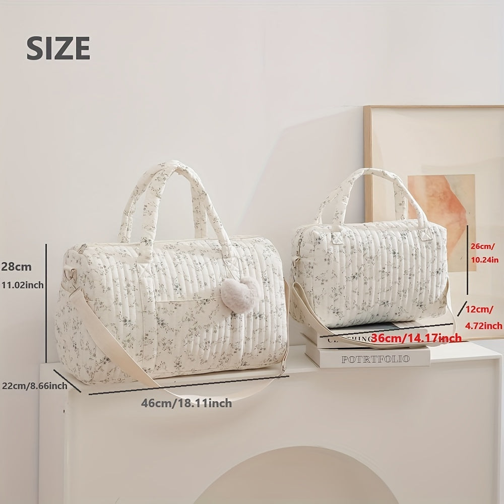 Floral Boston Diaper Bag Durable Polyester Ideal for Travel & Moms