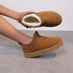 Women's Plush Thermal Snow Boots Anti-slip Wear-resistant Flat O