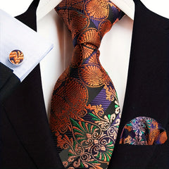 Men's Tie Pocket Square & Cufflinks Set