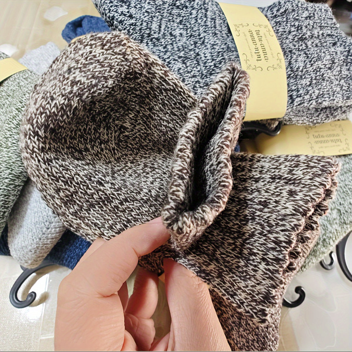 5 Pairs Warm Crew Socks Men Winter Outdoor Hiking Trekking Camping Fishing