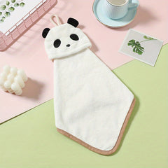 Animal Pattern Hanging Towel Coral Velvet Fingertip Towel