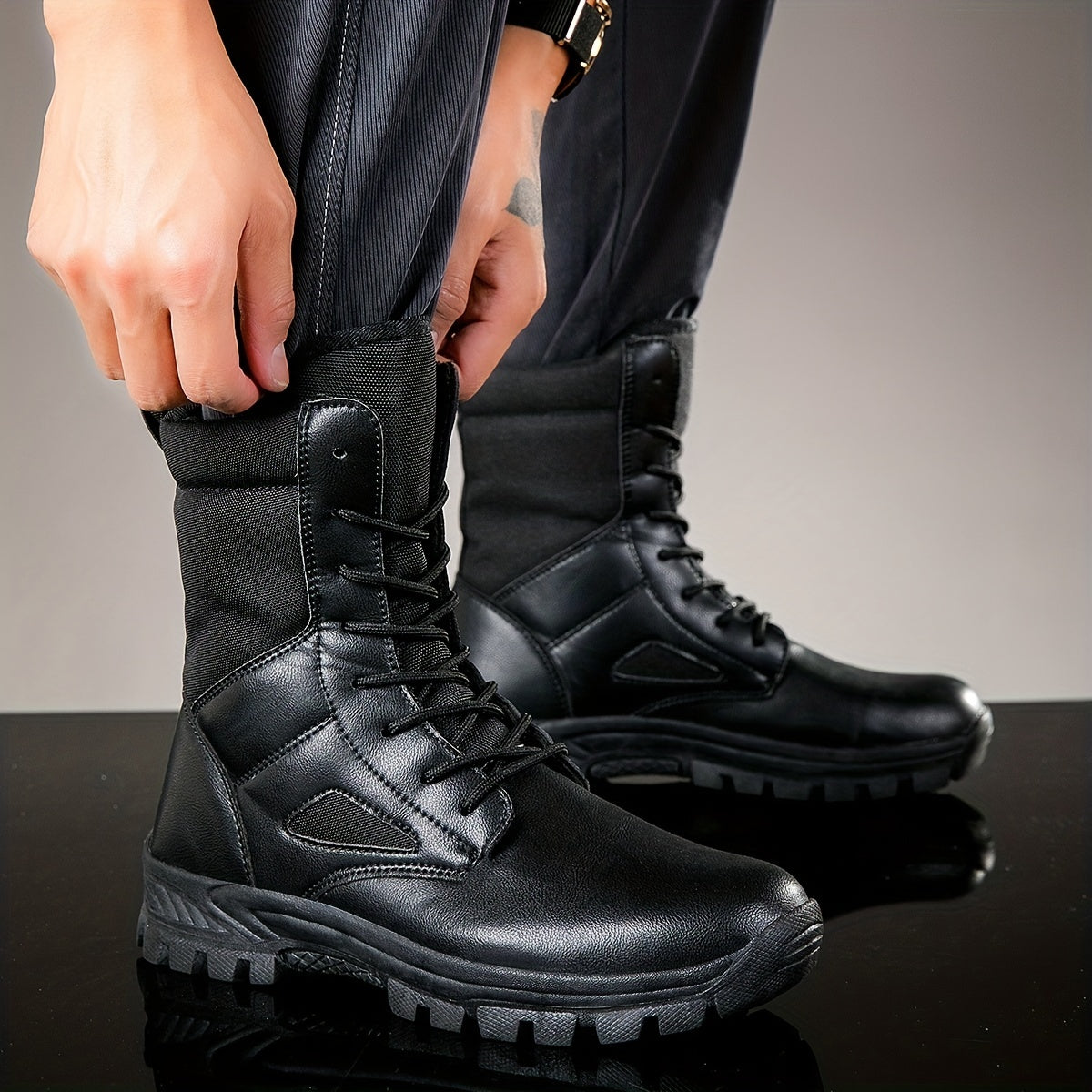 Men's High Top Hiking Boots Waterproof Anti-skid Training Boots