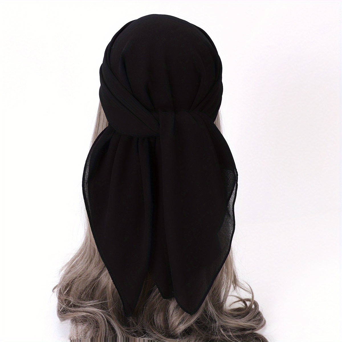 Chiffon Square Scarf Solid Hijab Bandana Shawl Windproof Head Wraps