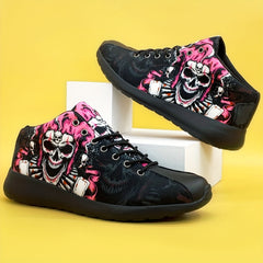 Skull Pattern Rock Style High Top Running Shoes