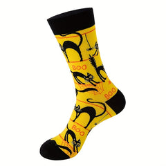 3 Pairs Halloween Cartoon Mid Calf Socks Unisex Friends Gift