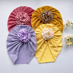Baby Girls Flower Decor Turban Soft Hair Wrap Headband