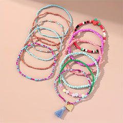 Bohemia Beaded Anklet Set Y2K Style Ankle Bracelet Set For Women & Girls