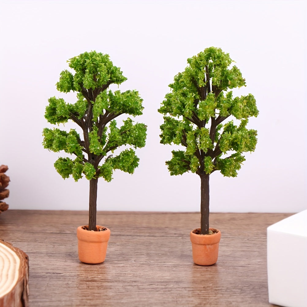 1/12 Dollhouse Tree Potted Plant Green Model Home Decor DIY Toy