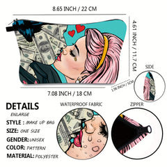 Stylish Cosmetic Bag with Coin Purses & Brush Organizer