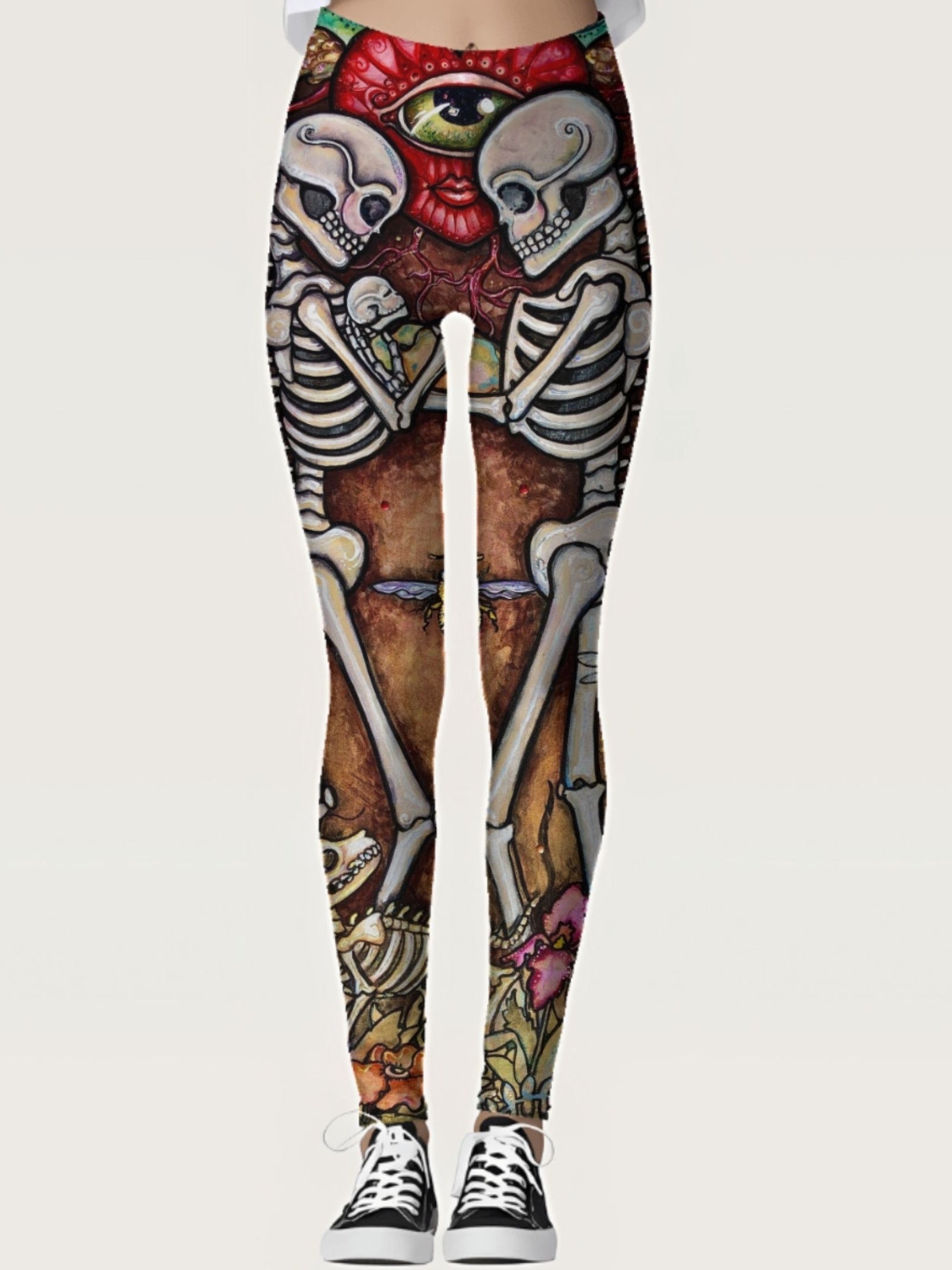 Skeleton Print Skinny Leggings Stretchy Leggings Women's Clothing