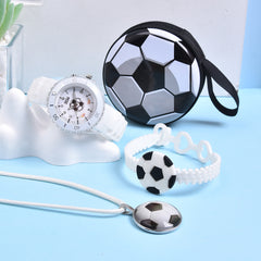 Boys' LED Light Up Watch Set with Soccer Sports Wristband & Necklace
