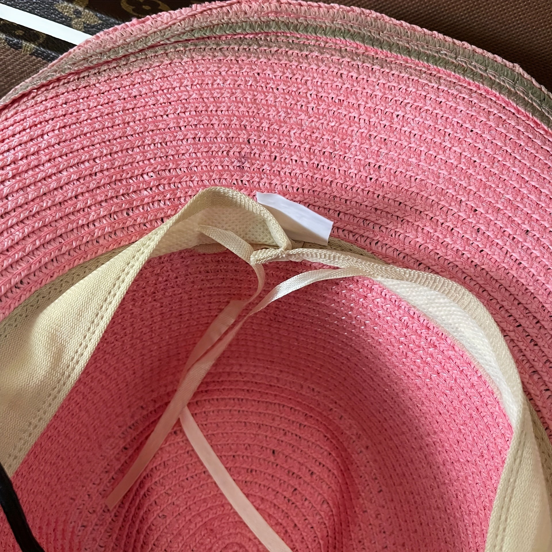 Y2K Pink Star Cowboy Hat Distressed Straw Sunshade Travel Beach Hats