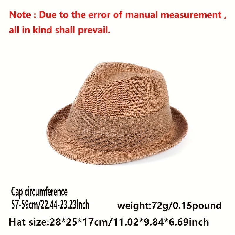 Stylish Women Fedora Cap Breathable Jazz Trilby Hat Beach Sun Hat