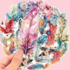 30pcs Golden Leaf Stickers Adhesive Vinyl Decals for DIY Crafts Journals Laptops