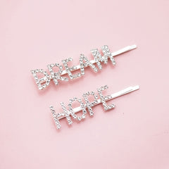 Rhinestones Hair Clips Barrettes Pins Accessories Women Prom Jewelry 2 Pcs