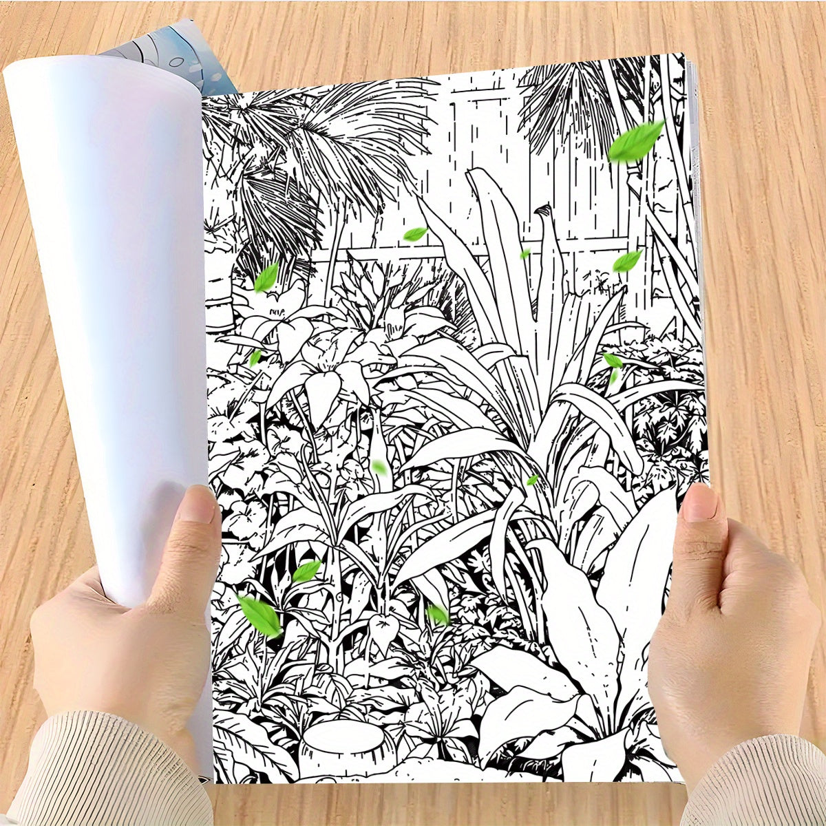 Deluxe Happy Plant Drawing Book 22 Pages - Thicker Paper, Adult Coloring Book