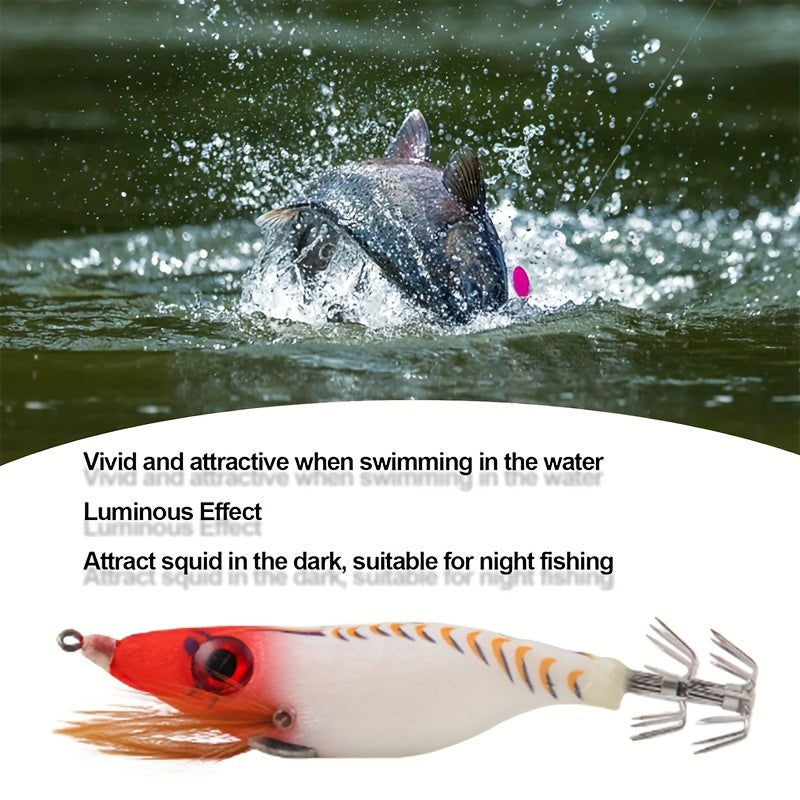 5pcs Luminous Squid Jigs Artificial Squid Hook Jigging Baits