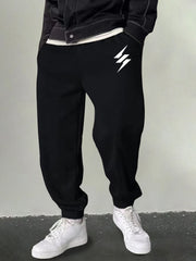 Men's Lightning Graphic Sweatpants Slightly Stretch Joggers