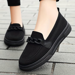 Women's Chain Decor Slip On Shoes Comfy Sneakers