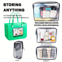 Transparent Square Hanging Bag Waterproof Organizer For Beach Bag