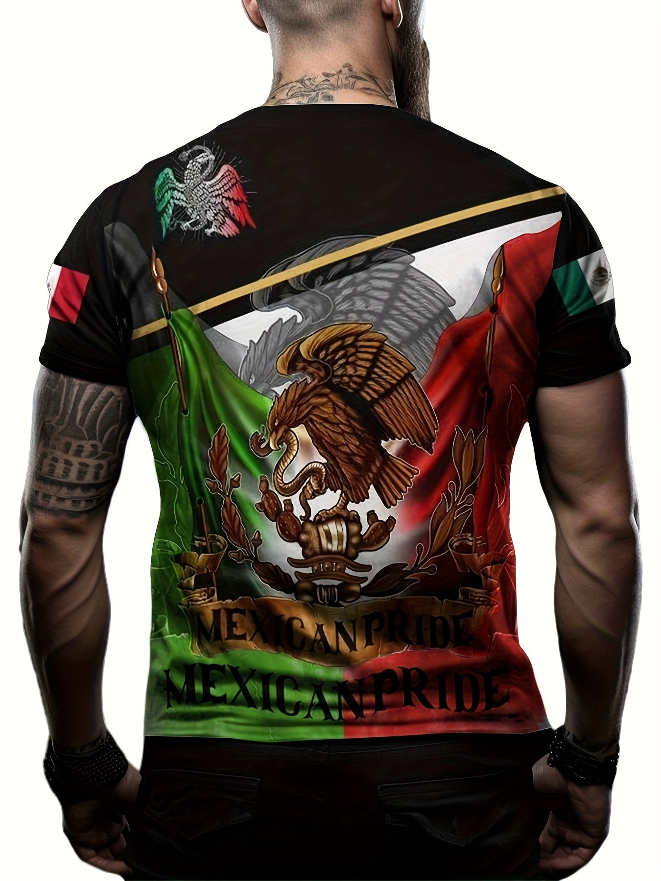 Eagle Pattern 3D Print T shirt Men's Casual Round Neck Tee Shirt