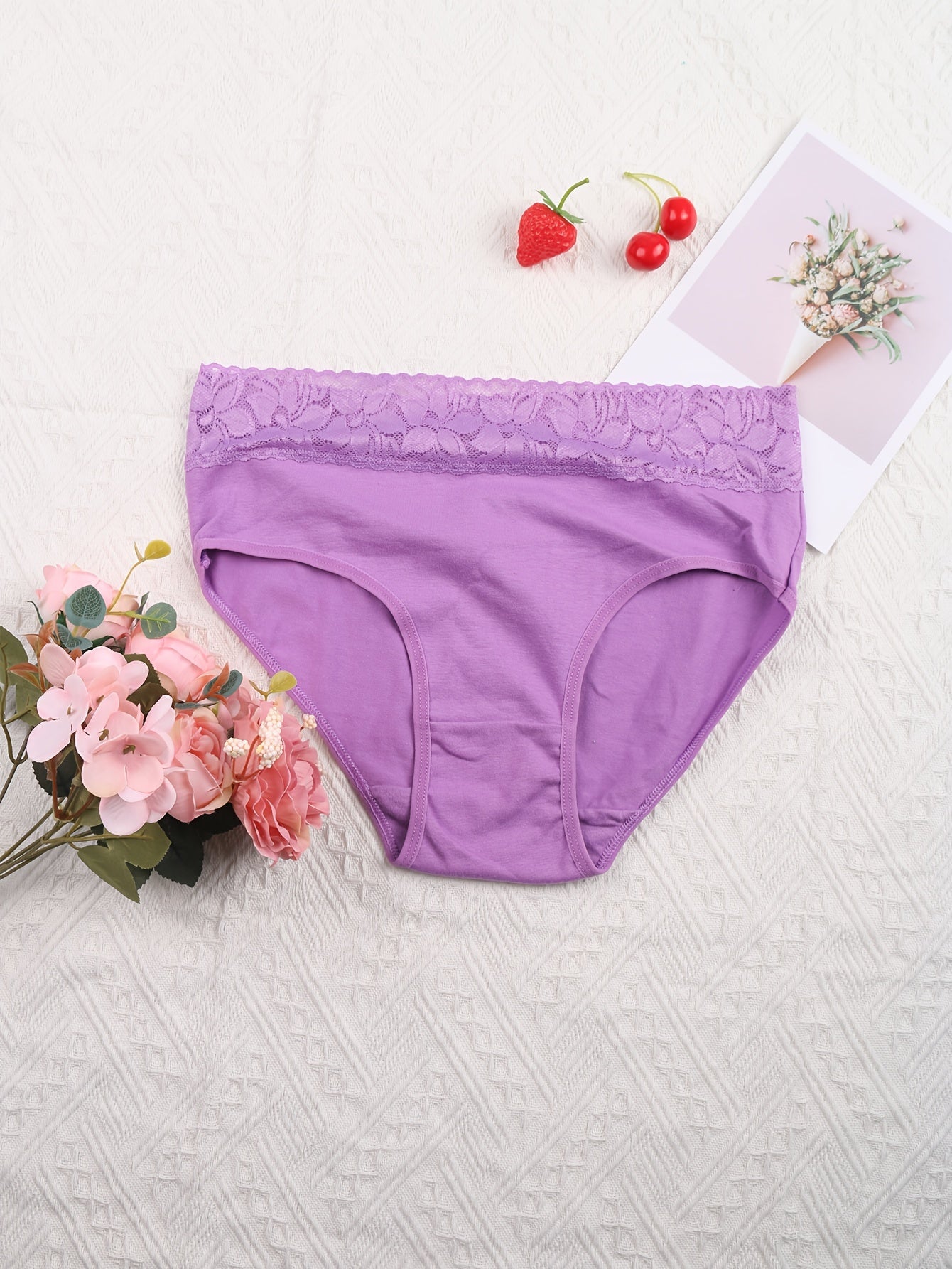 6pcs Lace Briefs Stretchy Intimates Panties Women's Lingerie