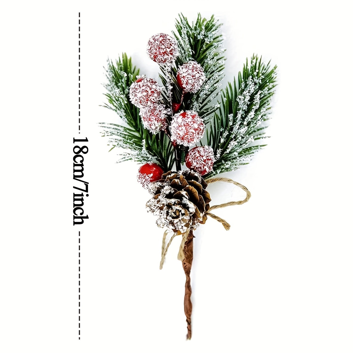 10pcs Christmas Tree Accessories Snowflake Pine Berry Pine Cones Branches Wreath