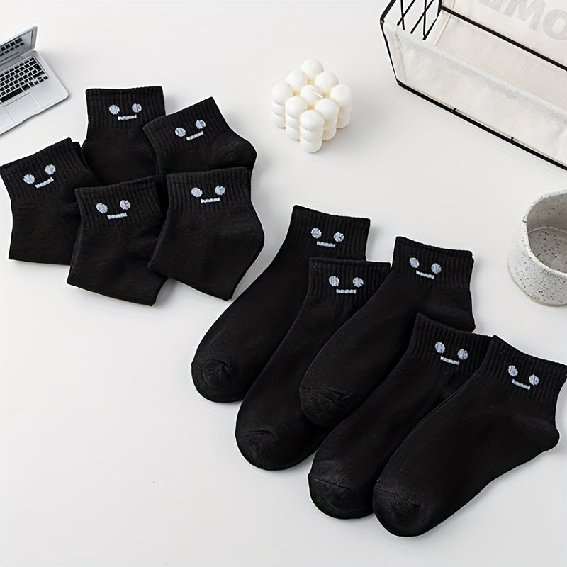 10 Pairs Cartoon Print Crew Socks Women's Stockings