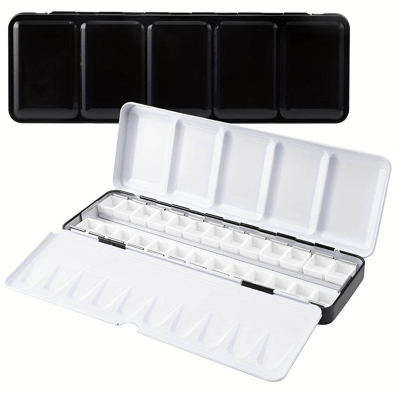Metal Watercolor Tin Palette with 14 Half Pans for DIY Travel Palette