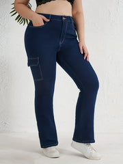 Stretch Cargo Flare Leg Jeans