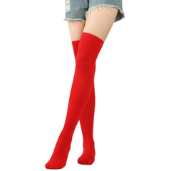 Solid Thigh High Socks Funny Party Long Tube Women's Stockings