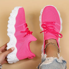Women's Lace up Chunky Sneakers Lightweight Running Shoes