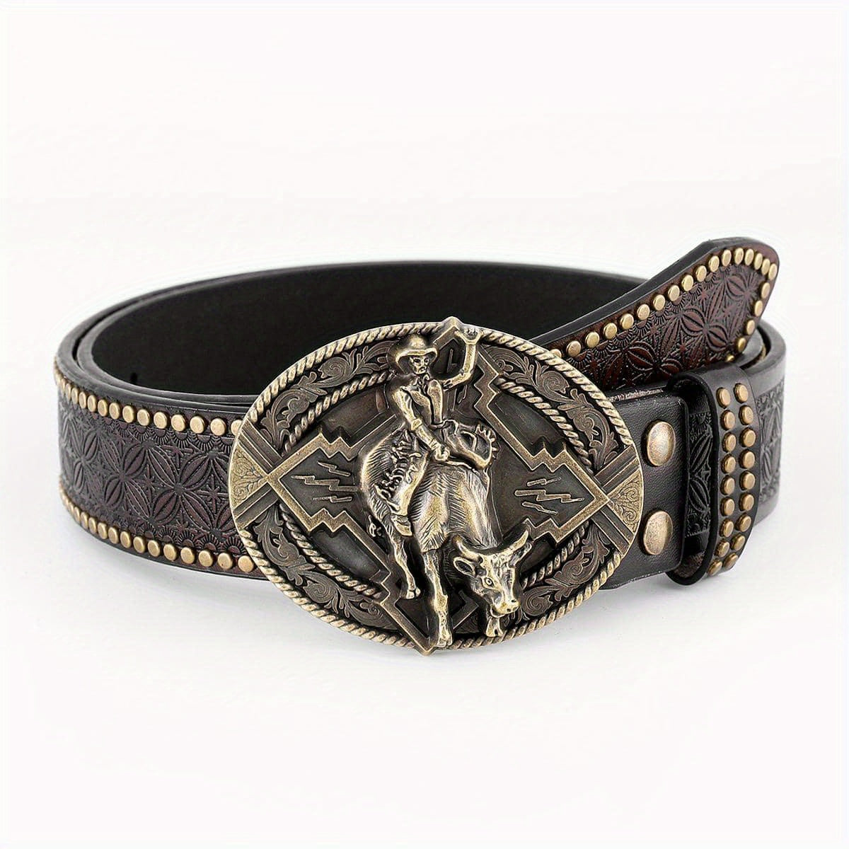 Men's Casual Retro Embossed Buckle Belt